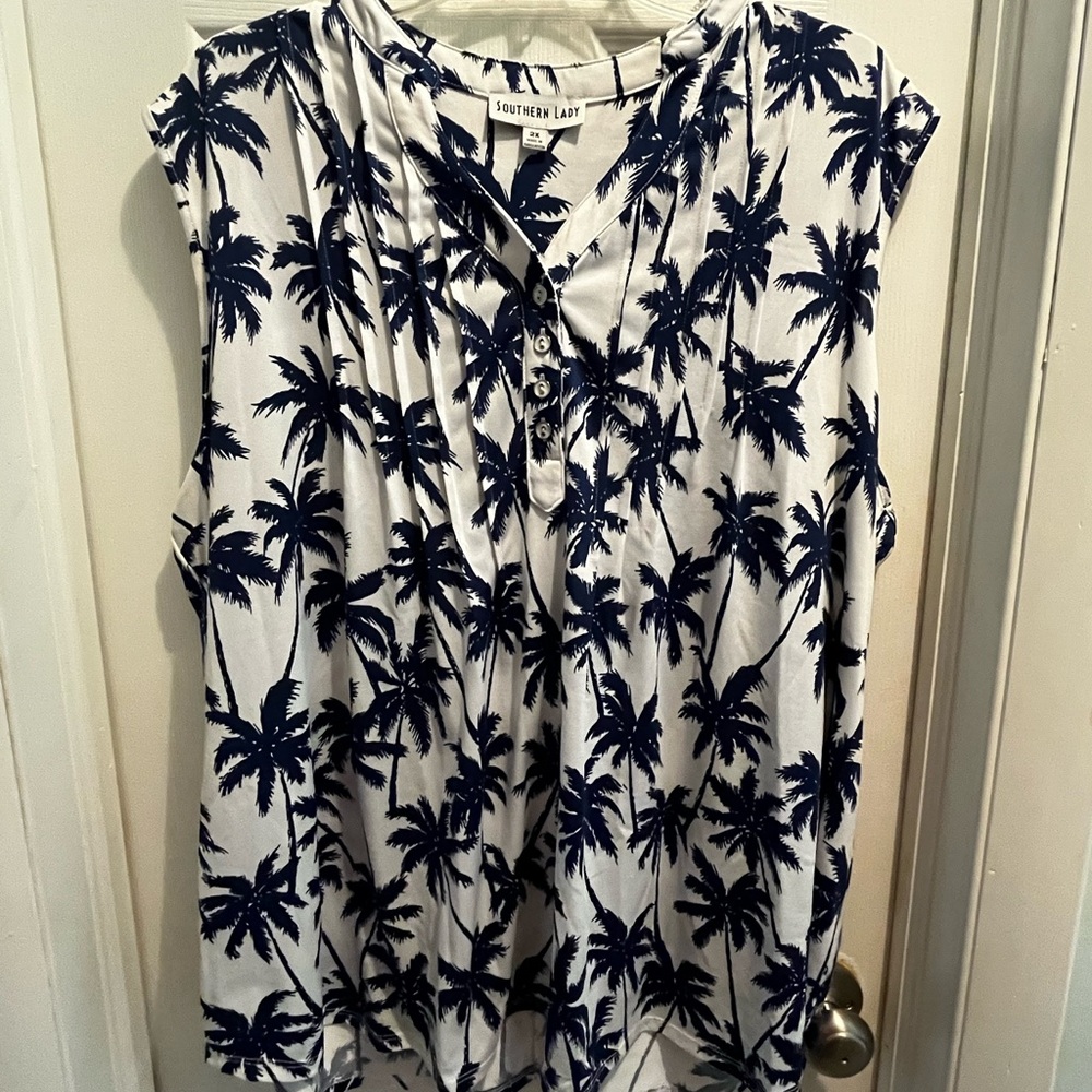 Palm tree ladies blouse